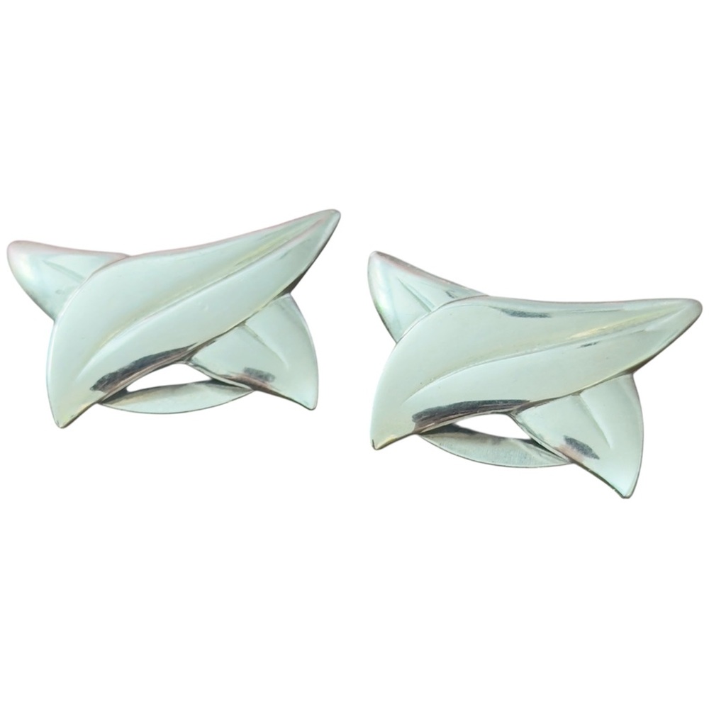 Vintage Brilliant Silver Metal Shoe Clips , Mid Century Shoe Buckles, Deadstock